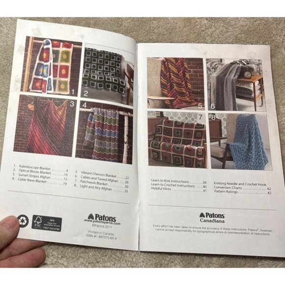 2 Patons Afghan Pattern Books Home Decor Textures & Canadiana Knit & Crochet - Picture 10 of 16
